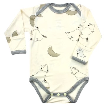 baa baa sheepz 抱抱羊長袖包屁衣套裝 95%竹纖維  12~18個月  黃色月亮羊