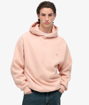 Superdry Men's Blank Oversized Hoodie Pink Size: M