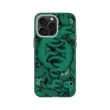 iPhone 15 Pro Max Clear 憂墨綠 - 怪奇事物所 Incrediville - 肥尾鱷魚密集恐懼症