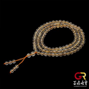 【正佳珠寶】金鈦晶 經典金透 6-6.5mm 招財轉運珠 金鈦晶念珠佛珠｜日本彈力繩