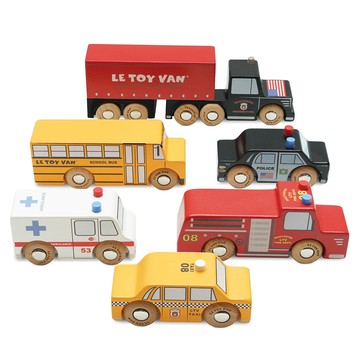 英國 Le Toy Van - 【車車與工程師系列】紐約紐約交通工具車車玩具組