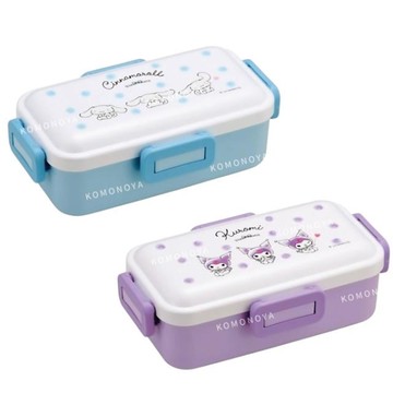 小禮堂 SKATER 三麗鷗 方形四扣便當盒 530ml Ag+ PFLB6AG (坐姿款) 酷洛米 大耳狗