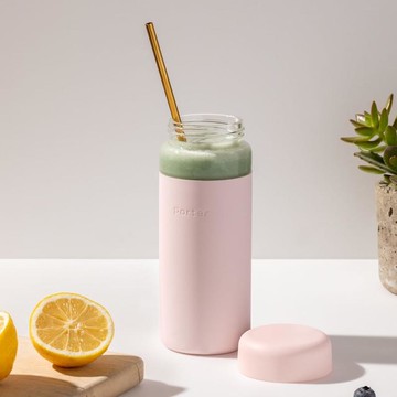 輕巧玻璃防漏水瓶/寬口/454ml 粉