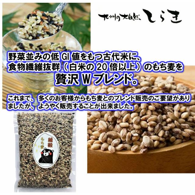 熊本産古代米もち麦Ｗブレンド500ｇ　古代米ともち麦ブレンド　雑穀米　無・減農薬栽培　完全無添加　　残留農薬ゼロ　もち麦　熊本県産　国産