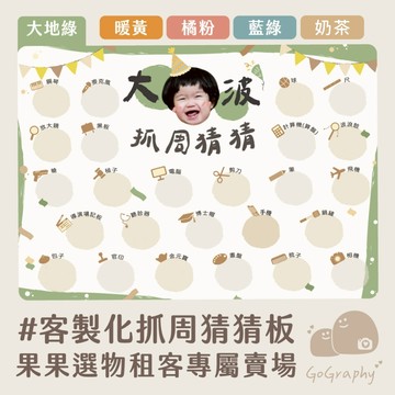 客製化｜抓周預測版 抓周 抓周佈置 抓周猜猜 抓周派對 抓周儀式 週歲 生日派對 客製化抓周｜GoGraphy