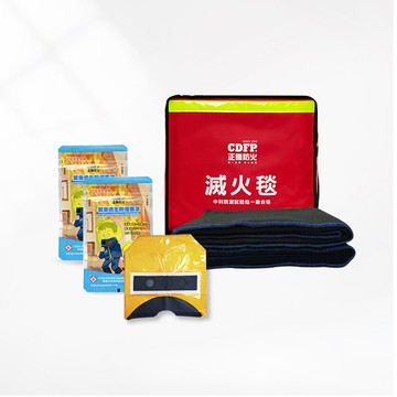 正德防火 台製大型滅火毯+緊急逃生防煙面罩2入組(居家防火逃生必備)