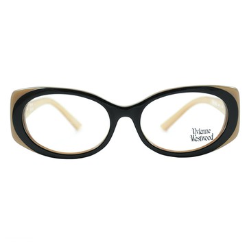 【Vivienne Westwood】光學鏡框英倫風-黑金-VW19801