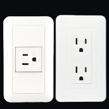 同立電工 接地插座 大面板 開關插座 接地 單插座 雙插座 附蓋板 單接 雙接 插座 白色【DU402】123便利屋