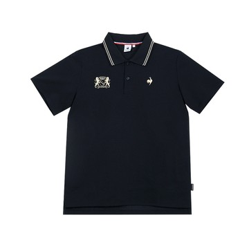 【LE COQ SPORTIF 法國公雞】男款 黑色 涼感 速乾 短袖POLO衫 LWY21244