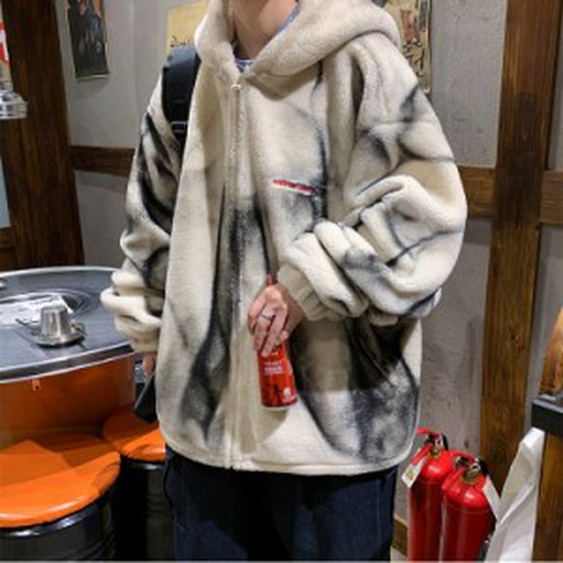 ボアブルゾン メンズ ボアジャケット アウターコート タイダイ ショート丈 もこもこ あったか 韓国ファッション 防寒 秋冬フェイクファー 通販 Lineポイント最大1 0 Get Lineショッピング