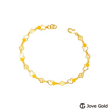 【JoveGold漾金飾】 幸運之吻黃金手鍊-雙面設計
