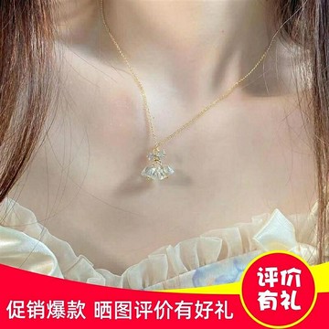 項練 蝴蝶吊墜精致女冷淡風鈴鐺小眾小清新項鏈小眾蝴蝶結設計風鈴女感