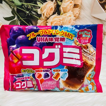 日本 UHA味覺糖 綜合風味 造型軟糖 8袋入 蘋果/葡萄/可樂/蘇打