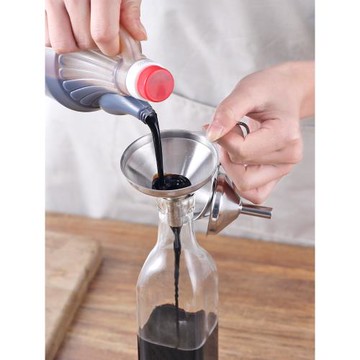 漏斗套裝家用醬油醋分裝廚房雜糧瓶罐裝酒倒油不銹鋼大小口徑漏斗