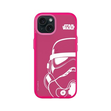 iPhone 15 Clear 粉漾桃 - 迪士尼-星際大戰 Star Wars - 星際大戰 – 風暴兵白線條
