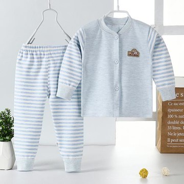 兒童內衣套裝彩棉寶寶新款秋裝嬰幼兒男女童寶寶開衫純棉秋衣對開