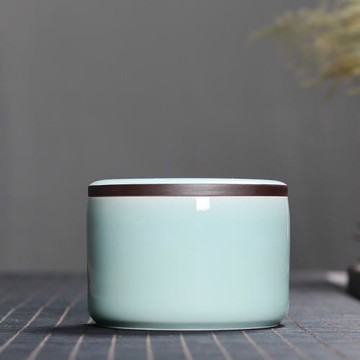 青瓷茶倉盒儲存罐龍泉陶瓷茶具普洱密封罐裝茶葉罐大號醒茶罐家用