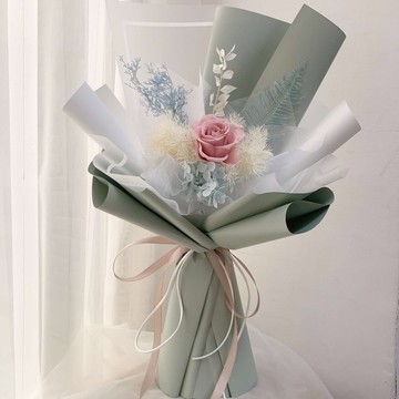 永生花花束--靜湖小憩 (附贈提袋)