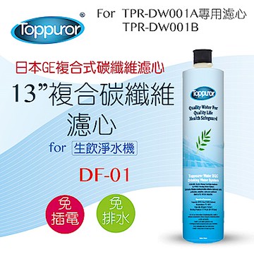 【Toppuror 泰浦樂】13吋複合碳纖維濾心_DF-01 (適用TPR-DW001系列機型)