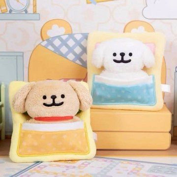 【線條小狗】零錢包吊飾 (睡袋款)  [小白/小金毛]