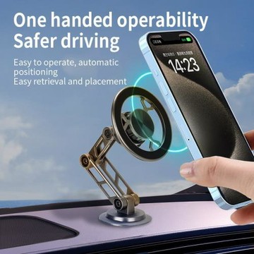 跨境車載手機支架Magsafe磁吸式汽車儀表臺360旋轉導航車載支架