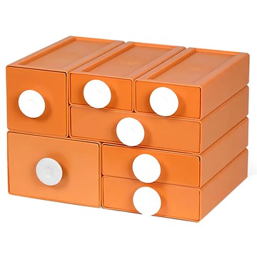 FL 生活+ 撞色7件組 艷陽橘 桌面收納、辦公室收納、自由組合