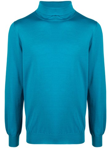Lardini - roll-neck fine-knit wool jumper - men - Wool - 56 - Blue