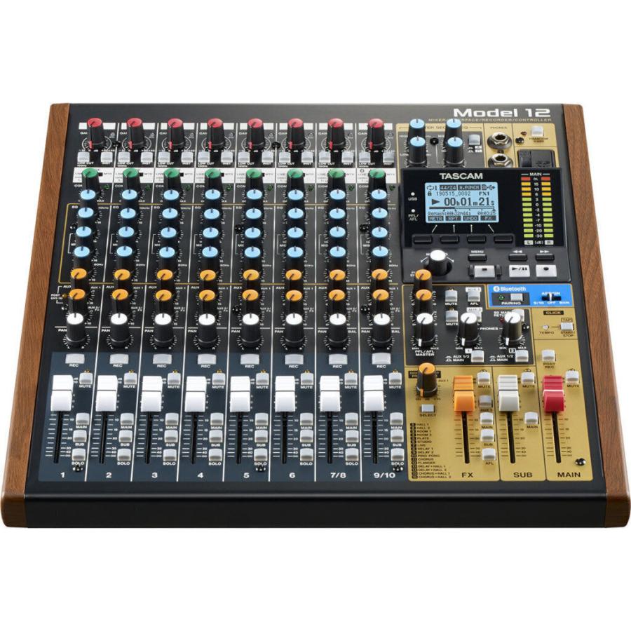 TASCAM Model 12 RC-1F CS-MODEL12 オールインワン・プロダクション・ミキサー レコーダー フットスイッチ ケース付