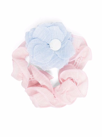 Le Bebé Enfant - floral-appliqué elasticated scrunchie - kids - Hemp/Polyester/Linen/Flax - One Size - Pink