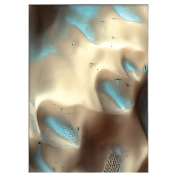 火星地貌 金沙細細 裝飾畫  0.8cm 細框邊  59.4 x 42cm  木色