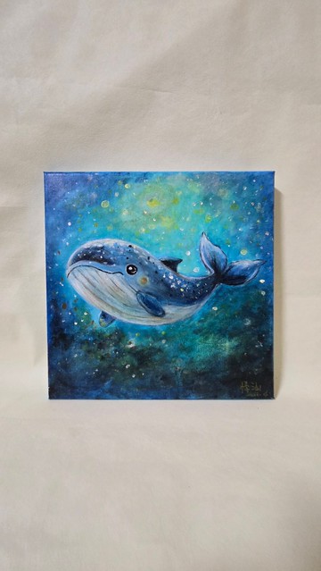 壓克力畫/丙烯藝術/手繪裝飾掛畫30×30【陪伴】