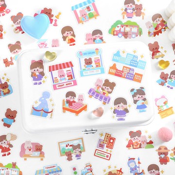 🍋檸檬青🍋 現貨特價售完無補小碎片日常系列超可愛卡通PET防水貼紙4款40枚入手帳裝飾拼貼素材