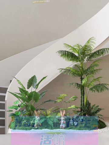 免運 可開發票 景觀植物造景室內入戶玄關樓梯下辦公室假樹裝飾擺件仿真綠植造景
