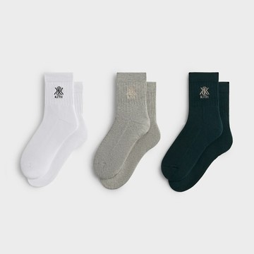【日貨代購CITY】2025SS Kith 3-Pack Crest Mid Crew Socks LOGO 刺繡 襪子