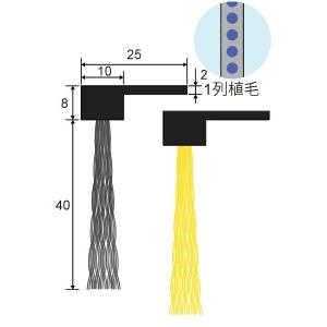 バーテック 防虫・防塵ブラシ バーカットフレックスシステム FLタイプ スタンダード FL 黒 1m 1M BF15-FL