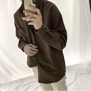AMERO 男裝 女裝 抗皺長袖襯衫 西裝襯衫 小口袋 寬鬆 情侶裝