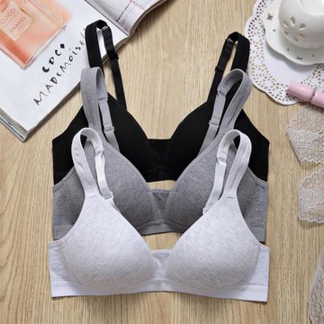純棉全棉夏少女立體杯無鋼圈內衣發育期高中學生搭扣文胸女孩透氣