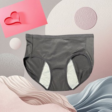 素面冰絲生理褲2入-黑/藍-多尺寸任選