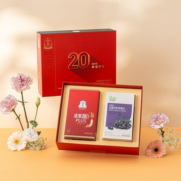 【선물】【正官庄】20日蔘情不忘禮盒(活蔘28D PLUS10入+ 野櫻莓10入)(效期：2027/12)