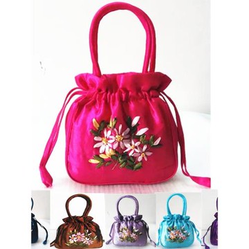 民族風土家族繡花手提包絲帶刺繡手挽包女提包中國風原創繡花小包