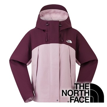 【THE NORTH FACE 美國】女DRYVENT單件式防水連帽外套『粉紅/深酒紅』NF0A8J6X 戶外 露營 登山 健行 休閒 時尚 出國 旅遊 防水 連帽外套