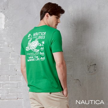 Nautica 男裝 海龜圖騰印花短袖T恤-綠色