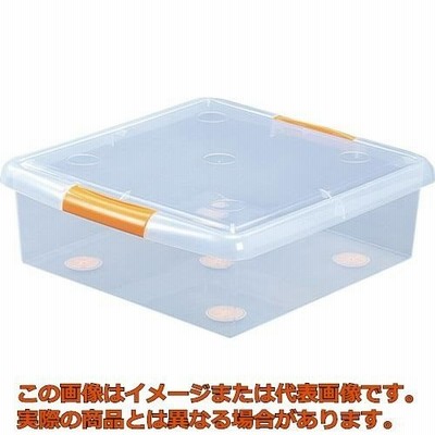 ＩＲＩＳ　２２２０４２　薄型ボックス　ＵＧ−４７５　クリア／オレンジ