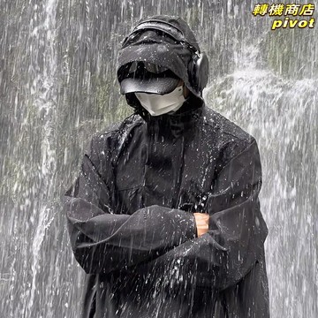 【三合一防風防水】衝鋒衣 夾克 外套 登山服 防風衣 防曬衣 戶外運動 黑武士設計 寬鬆大碼 可拆卸內膽 多口袋