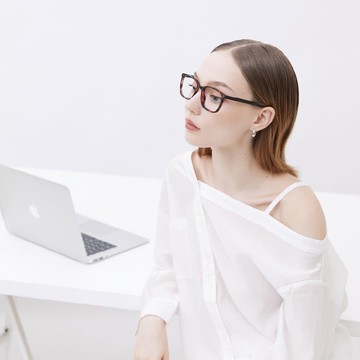 LEFOON _ Wellington Frame 成人 威靈頓框型 濾藍光眼鏡 - Red Brown