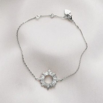 Wanderlust+Co 放射太陽水晶銀手鍊