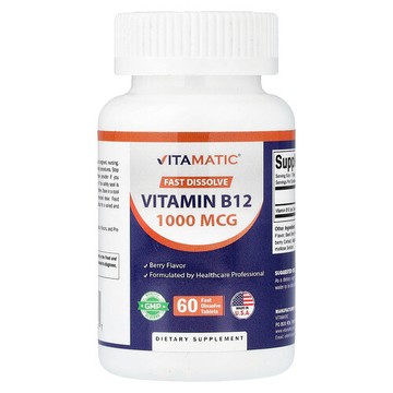 Vitamatic, Vitamin B12, Berry, 1,000 mg, 60 Fast Dissolve Tablets