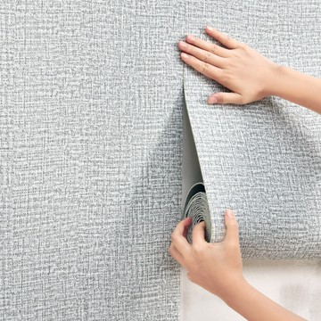 自粘3D立體辦公室墻面裝飾亞麻布墻紙客廳臥室防水防潮書房間貼紙