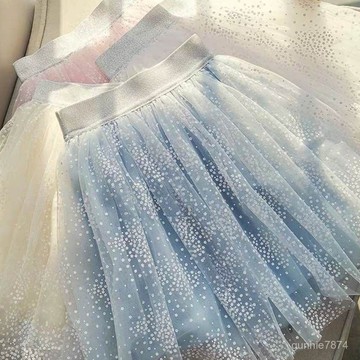 小公主穿搭~女童半身裙夏天新款兒童夏裝女孩蓬蓬紗裙寶寶網紗短裙子洋氣夏季百搭短裙 女童安全褲裙 防走光半身裙褲 公主半裙