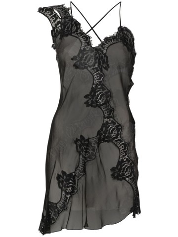 Alberta Ferretti - silk sheer top - women - Silk/Polyamide - 44 - Black